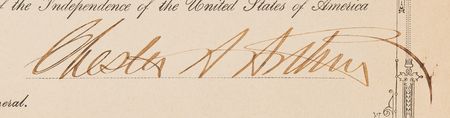 Lot #63 Chester A. Arthur Document Signed as President - Image 2