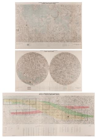 Lot #533 Apollo Program (3) Oversized Lunar Charts - Image 1