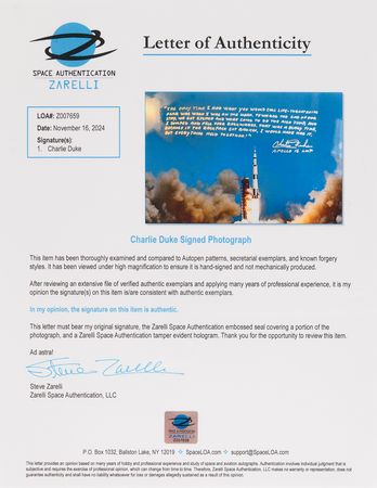 Lot #542 Charlie Duke Oversized Signed Photograph: 