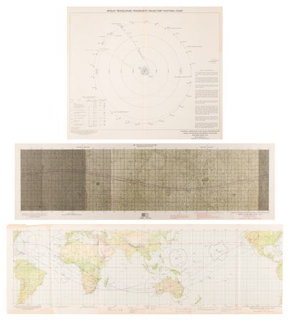 Lot #519 Apollo 14 Lot of (3) NASA Orbit and Plotting Charts - Image 1