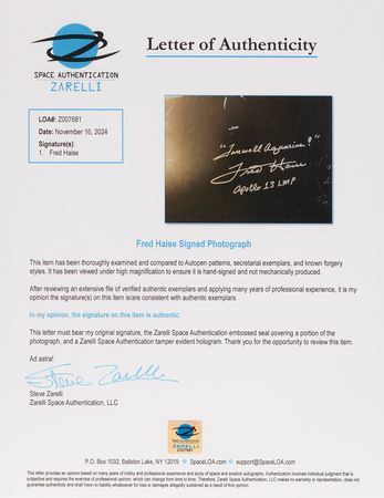 Lot #548 Fred Haise Oversized Signed Photograph - Image 3