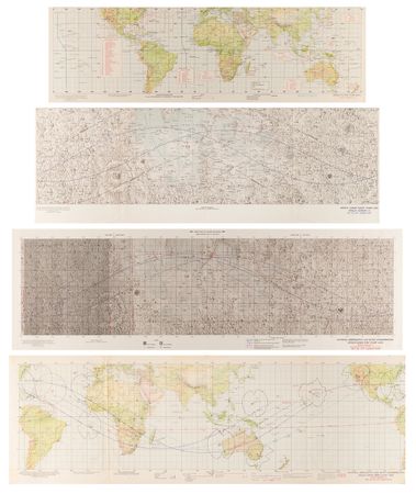 Lot #521 Apollo 15 (4) Panoramic NASA Flight and Orbit Charts - Image 1