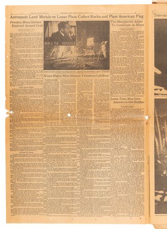 Lot #510 Apollo 11: The New York Times Newspaper from July 21, 1969 - 'Men Walk on Moon' - Image 2