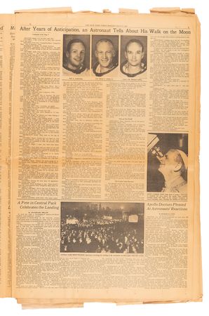 Lot #510 Apollo 11: The New York Times Newspaper from July 21, 1969 - 'Men Walk on Moon' - Image 5