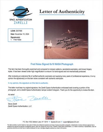 Lot #550 Fred Haise Signed Photograph - Image 2