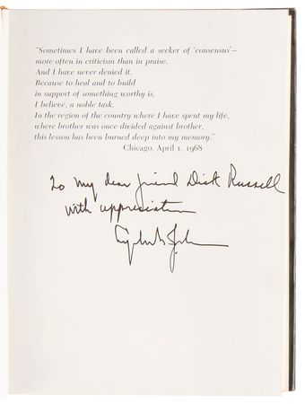 Lot #123 Lyndon B. Johnson Signed Book - To Heal and to Build - Image 4