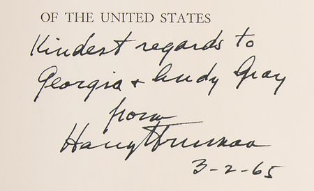 Lot #190 Harry S. Truman Signed Book - Public Papers of the Presidents of the United States: 1949 - Presented to the First Female Treasurer of the United States - Image 2