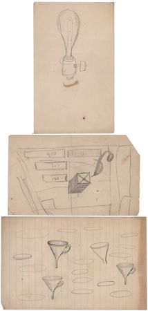 Lot #276 Thomas Edison (3) Original Sketches,