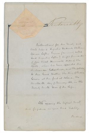 Lot #407 Queen Victoria Document Signed
