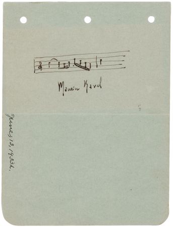 Lot #664 Maurice Ravel Autograph Musical Quotation