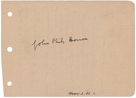 Lot #731 John Philip Sousa Signature - Image 1