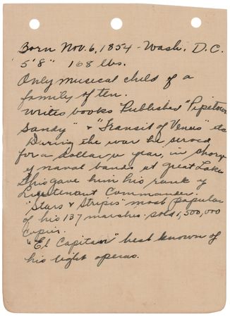 Lot #731 John Philip Sousa Signature - Image 2