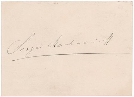 Lot #705 Sergei Rachmaninoff Signature