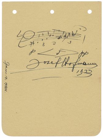 Lot #694 Josef Hofmann Autograph Musical Quotation