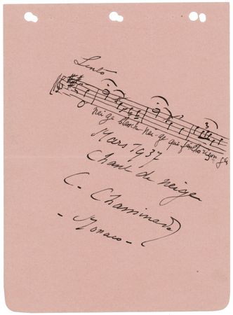 Lot #687 Cecile Chaminade Autograph Musical