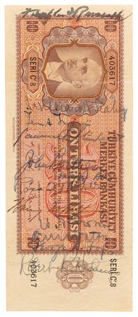 Lot #236 WWII: Franklin D. Roosevelt, Winston Churchill, and Joseph Stalin (2) Signed 'Short Snorter' Banknotes from the Historic Tehran Conference - Image 4