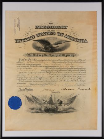 Lot #186 Theodore Roosevelt and William H. Taft Document Signed as President and Secretary of War - Image 1