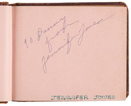 Lot #876 Hollywood Stars (45+) Signed Autograph Album with Jennifer Jones, Claude Rains, and Al Jolson - Image 2