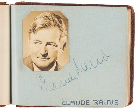 Lot #876 Hollywood Stars (45+) Signed Autograph Album with Jennifer Jones, Claude Rains, and Al Jolson - Image 5