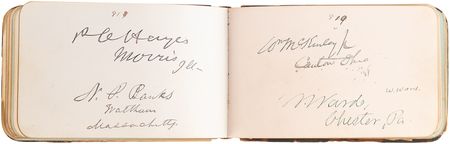 Lot #218 Rutherford B. Hayes, Cabinet, and Congress Signed Autograph Albums, with Garfield, McKinley, Dewey, and Stephens - Image 5