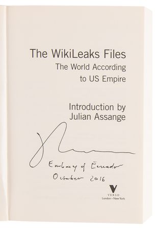 Lot #310 Julian Assange Signed Book - The Wikileaks Files - Image 4