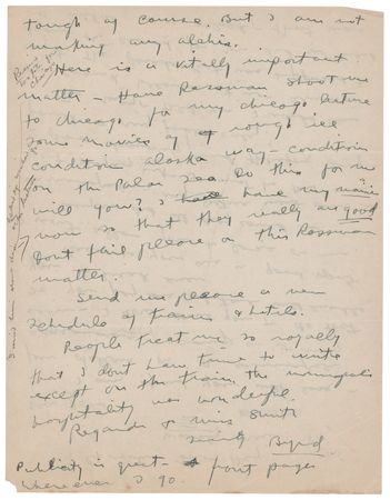 Lot #322 Richard Byrd Autograph Letter Signed to His Lecture Manager: 