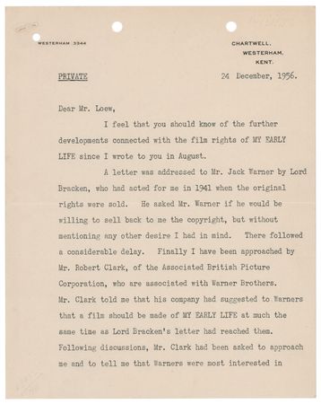Lot #230 Winston Churchill Typed Letter Signed to
