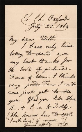 Lot #613 Charles L. Dodgson Autograph Letter Signed: 