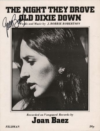 Lot #733 Joan Baez Signed Sheet Music - Image 1