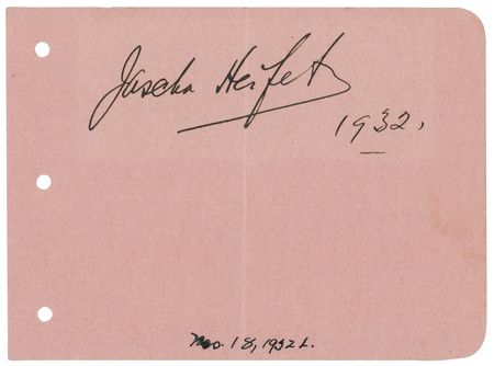 Lot #693 Jascha Heifetz Signature