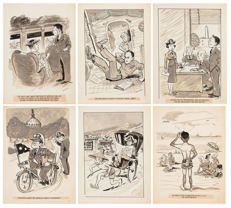 Lot #458 Earle D. Chesney (6) Original Sketches and (1) Signed Book - Image 4