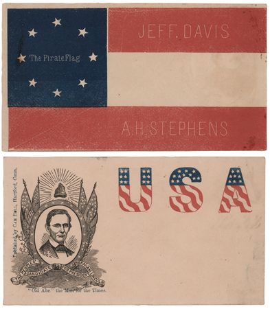 Lot #155 Abraham Lincoln and Jefferson Davis (2) Civil War Mailing Envelopes - Image 1