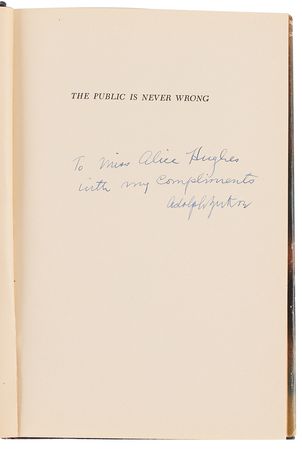 Lot #934 Adolph Zukor Signed Book - The Public is Never Wrong - Image 4