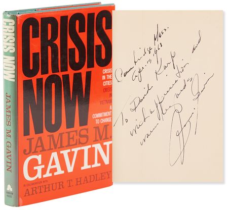Lot #480 James M. Gavin Signed Book - Crisis Now - Image 1