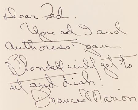 Lot #897 Frances Marion Signed Book - Off With Their Heads! - Image 2