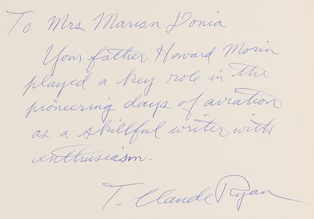 Lot #498 T. Claude Ryan Signed Book - Ryan, the Aviator - Image 2