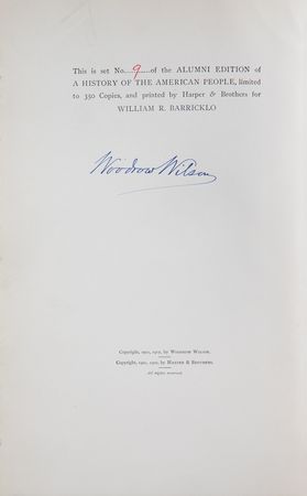 Lot #208 Woodrow Wilson Signed Book Set - A History of the American People (Ltd. Ed. #9/350) - Image 5