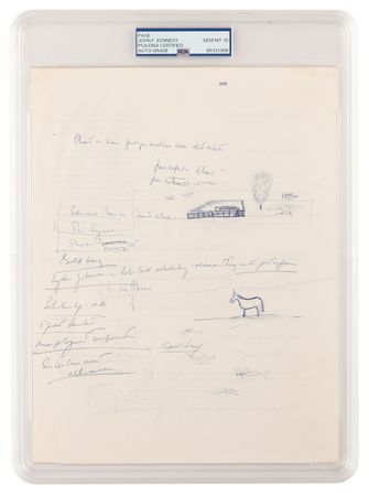Lot #37 John F. Kennedy Handwritten Notes and