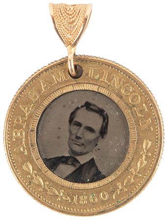 Lot #13 Abraham Lincoln and Hannibal Hamlin 1860 Presidential Campaign Ferrotype Token - Image 2