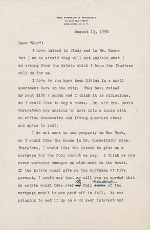Lot #180 Eleanor Roosevelt Typed Letter Signed - Image 1