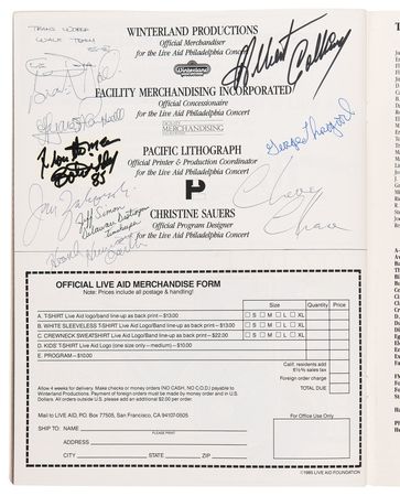Lot #675 Live Aid USA Multi-Signed (75+) Program with Bob Dylan, Led Zeppelin, Rolling Stones, Black Sabbath, Eric Clapton, Madonna, Tom Petty, and More - Image 12