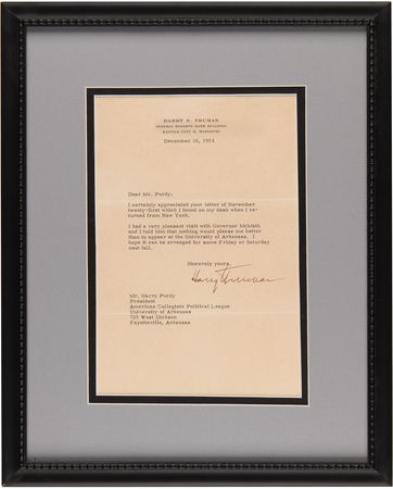 Lot #193 Harry S. Truman Typed Letter Signed - Image 1