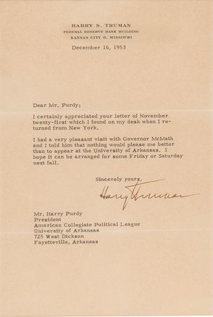 Lot #193 Harry S. Truman Typed Letter Signed - Image 2