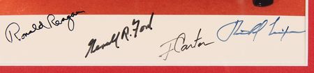 Lot #54 Four Presidents Signed Photograph - Nixon, Ford, Reagan, and Carter - Image 3