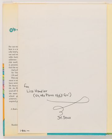 Lot #650 Dr. Seuss Signed Book - Oh, the Places You'll Go! - Image 4