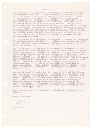 Lot #258 Steve Biko Typed Letter Signed on Police Harassment: 