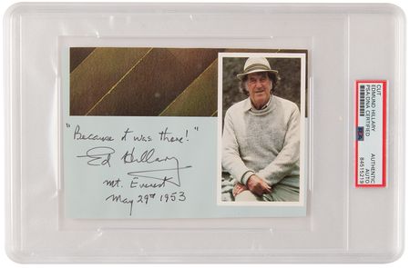 Lot #346 Edmund Hillary Autograph Quotation