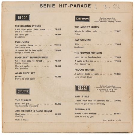 Lot #774 Moody Blues Signed 45 RPM Single Record - 'Nights in White Satin' - Image 2