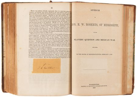 Lot #217 Speeches of the 29th Congress Book with (60+) Signatures, including Andrew Johnson, Alexander Stephens, John C. Calhoun, and Hannibal Hamlin - Image 11