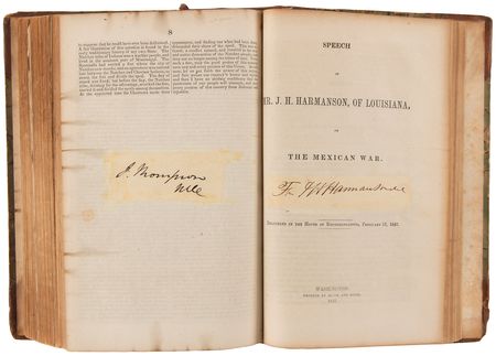 Lot #217 Speeches of the 29th Congress Book with (60+) Signatures, including Andrew Johnson, Alexander Stephens, John C. Calhoun, and Hannibal Hamlin - Image 12